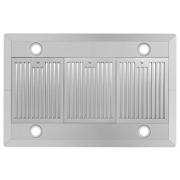 Cosmo 36-in 380 CFM Lumin Collection Ducted Island Range Hood w/ Soft Touch Controls and LED Lights - Stainless Steel