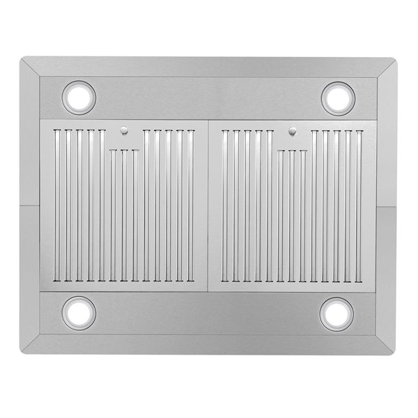 Cosmo 30-in 380 CFM Lumin Collection Ducted Island Range Hood w/ Soft Touch Controls and LED Lights - Stainless Steel