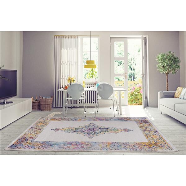 La Dole Rugs® Saba Traditional Area Rug - 4-ft x 6-ft - Cream/Multicolour