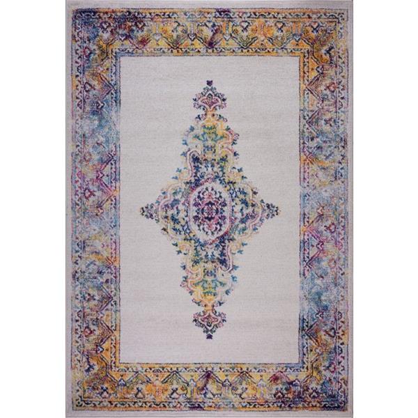 La Dole Rugs® Saba Traditional Area Rug - 4-ft x 6-ft - Cream/Multicolour
