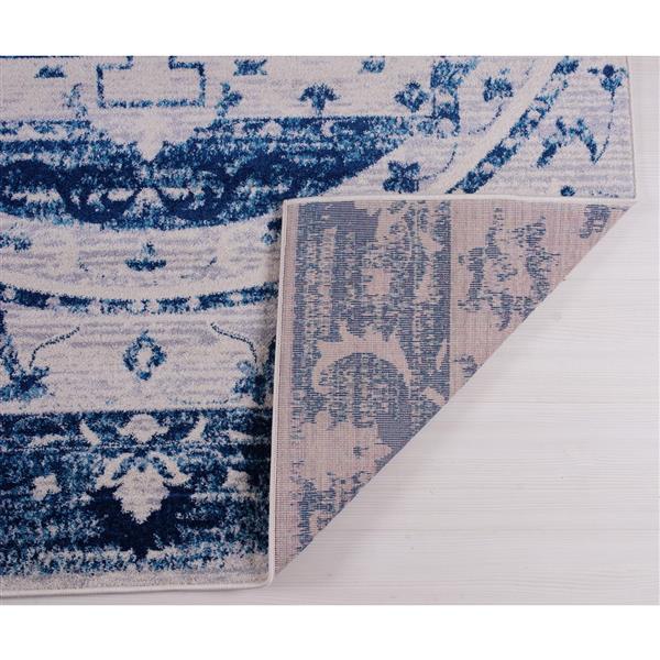 La Dole Rugs®  Kahina Traditional Botanical Area Rug - 4-ft x 6-ft - Blue