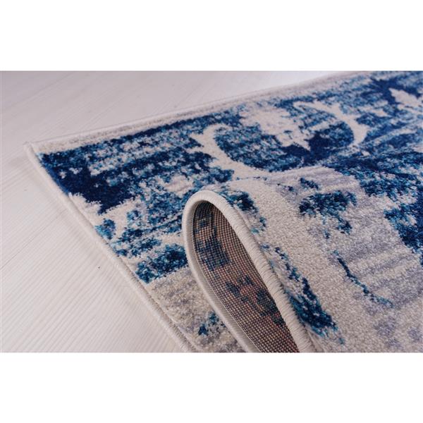 La Dole Rugs®  Kahina Traditional Botanical Area Rug - 4-ft x 6-ft - Blue