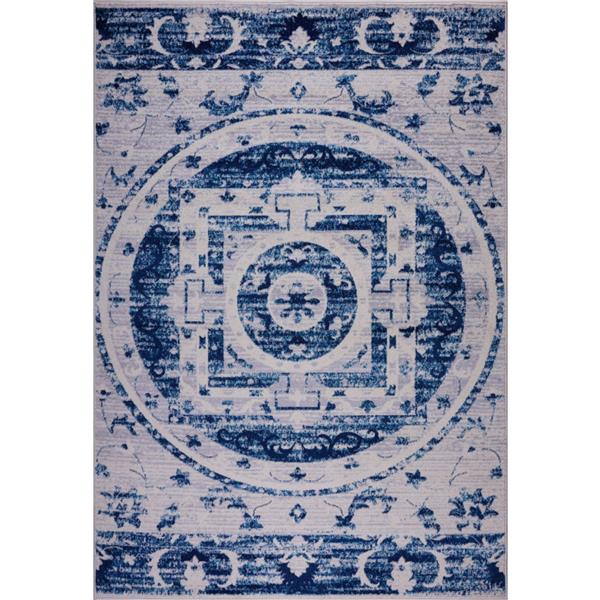 La Dole Rugs®  Kahina Traditional Botanical Area Rug - 4-ft x 6-ft - Blue