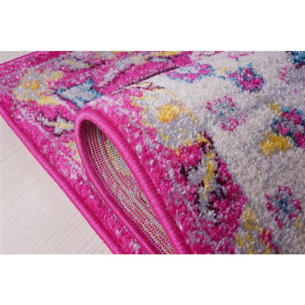 Tapis perse traditionnel «Darcy», 8 pi x 11 pi, rose