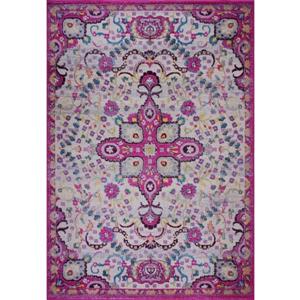 Tapis perse traditionnel «Darcy», 8 pi x 11 pi, rose