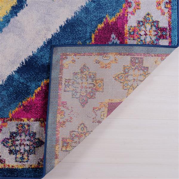 La Dole Rugs®  Huma Ikat Traditional Area Rug - 4-ft x 6-ft - Purple/Blue