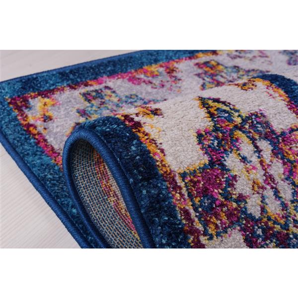 La Dole Rugs®  Huma Ikat Traditional Area Rug - 4-ft x 6-ft - Purple/Blue