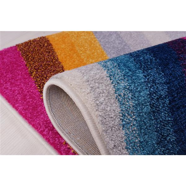 Tapis opale abstrait rectangulaire, 4 pi x 6 pi, multicolore