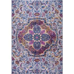 La Dole Rugs® Maya Traditional Rectangular Rug  - 8-ft x 11-ft - Blue/Pink