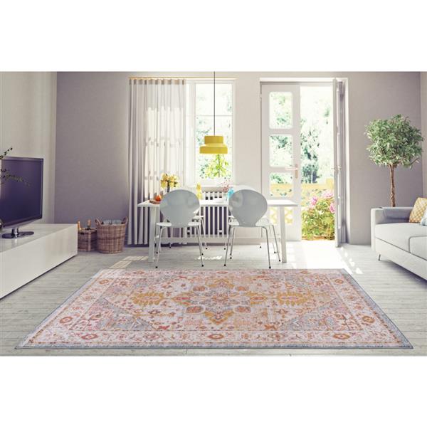 La Dole Rugs®  Gracie Traditional Area Rug - 7-ft x 10-ft - Beige/Teal