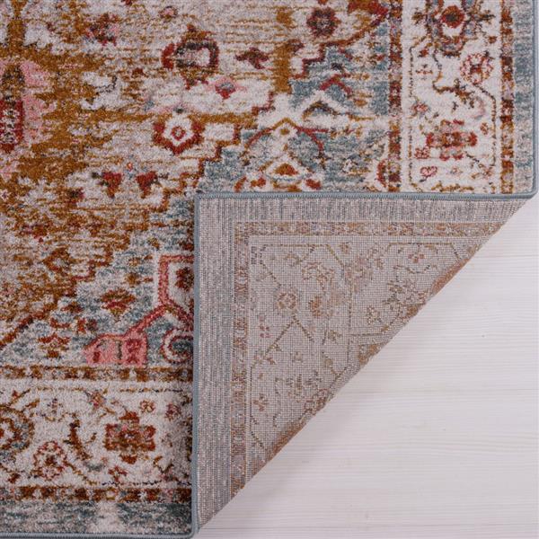 La Dole Rugs®  Gracie Traditional Area Rug - 7-ft x 10-ft - Beige/Teal