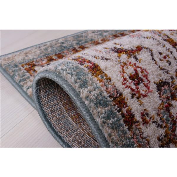 La Dole Rugs®  Gracie Traditional Area Rug - 7-ft x 10-ft - Beige/Teal