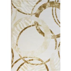 La Dole Rugs®  Geometric Rectangular Area Rug - 7-ft x 10-ft - Beige/Cream