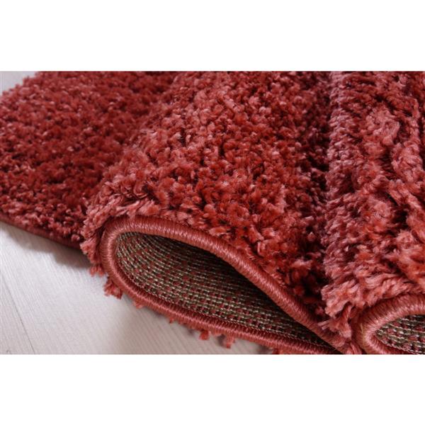 La Dole Rugs® Shaggy Meknes Small Runner - 3-ft x 5-ft - Peach/Orange