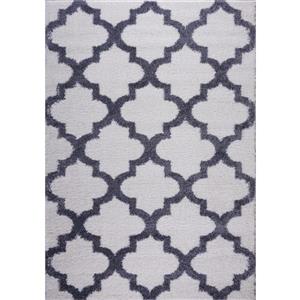 La Dole Rugs® Shaggy Fes Abstract Area Rug - 4' x 6' - Dark Grey/White