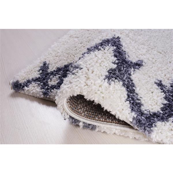 La Dole Rugs® Shaggy Casablanca Abstract Runner- 3-ft x 10-ft - Grey