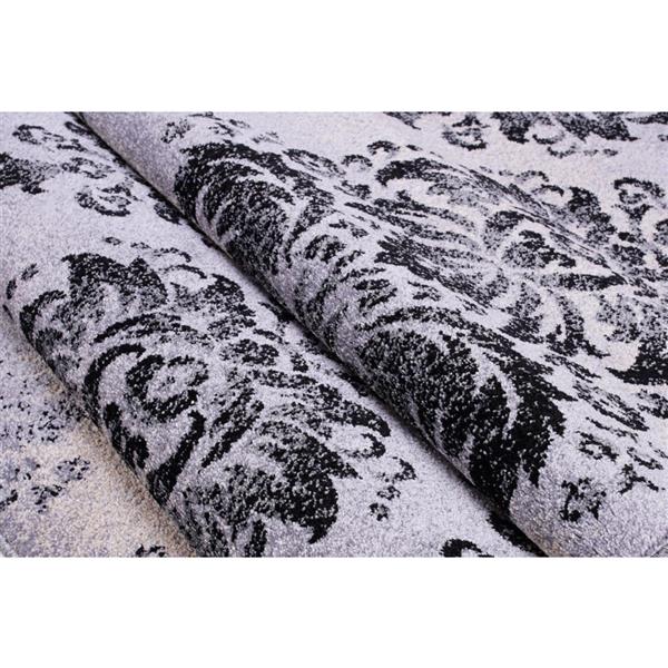 La Dole Rugs® Milan Classic Damask Rectangular Rug - 4-ft x 6-ft - Grey