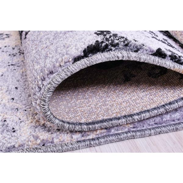 La Dole Rugs® Milan Classic Damask Rectangular Rug - 4-ft x 6-ft - Grey