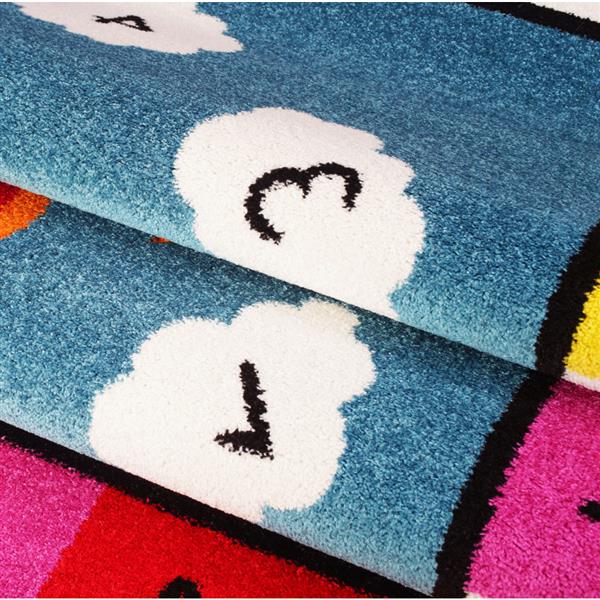 La Dole Rugs® Kids Numbers and Alphabet Rug - 4' x 6' - Blue/Multicolour