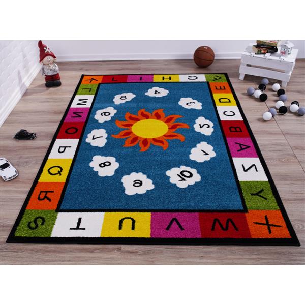 Numéro Alphabets Durable Kids tapis bleu multicolore, 5 x 7