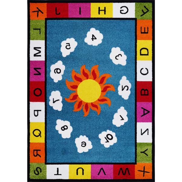 Numéro Alphabets Durable Kids tapis bleu multicolore, 5 x 7