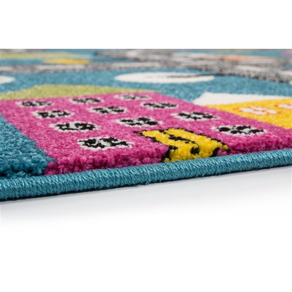 La Dole Rugs®  Kids Cars and Roads Theme Area Rug - 5-ft 2-in x 7-ft 3-in - Blue