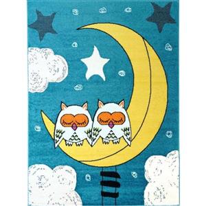 La Dole Rugs® Kids Owls and Sky Theme Area Rug - 5-ft 2-in x 7-ft 3-in - Blue