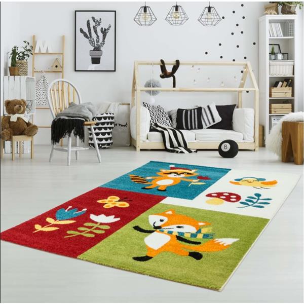 La Dole Rugs®  Kids Fox Area Rug - 6-ft 2-in x 9-ft 2-in - Multicolour