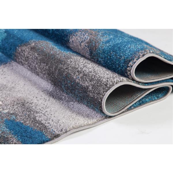 La Dole Rugs®  Innovative Rectangular Abstract Rug - 4-ft x 6-ft - Cream/Grey