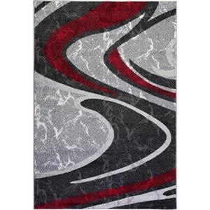 La Dole Rugs®  Innovative Spiral Abstract Area Rug - 5-ft x 8-ft - Grey/Black