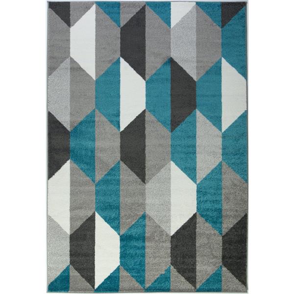 La Dole Rugs Modern Geometric Honeycomb Area Rug 4 X 6 Blue Grey Ars12413 Rona