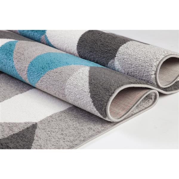 La Dole Rugs® Modern Geometric Area Rug 3' x 5' Blue/Grey