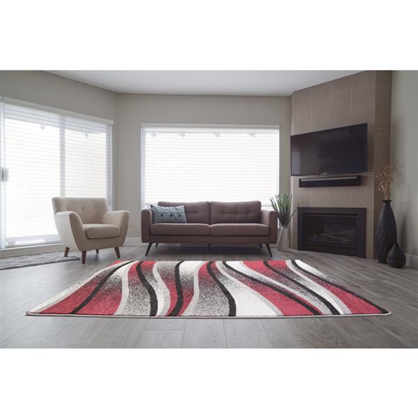 La Dole Rugs® Waves Abstract Rectangular Area Rug - 4-ft x 6-ft - Ivory