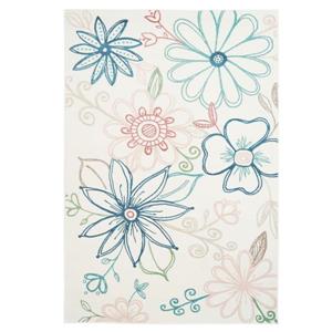 La Dole Rugs® Daisy Floral Rectangular Area Rug - 4' x 6' - Cream