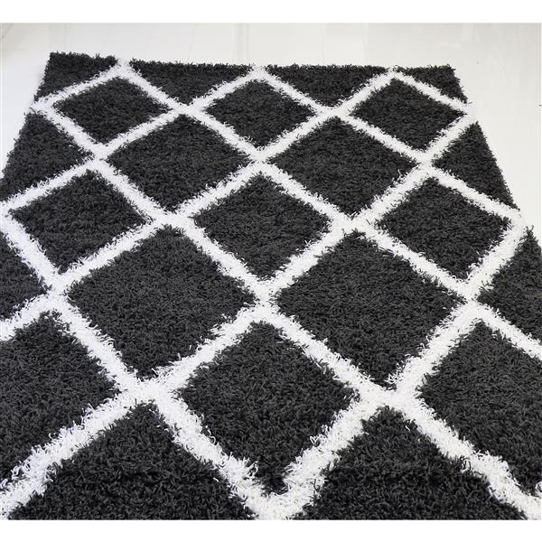 La Dole Rugs Tapis Rectangulaire Diamond 5 X 8 Gris