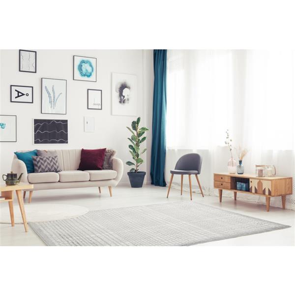 La Dole Rugs®  Geometric Square Area Rug - 5-ft 2-in x 7-ft 3-in - Grey