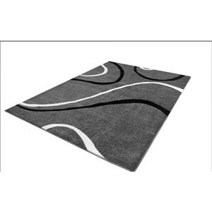 La Dole Rugs® Spiral Rectangular Area Rug - 7' 8-in x 10' 4-in - Grey/Black