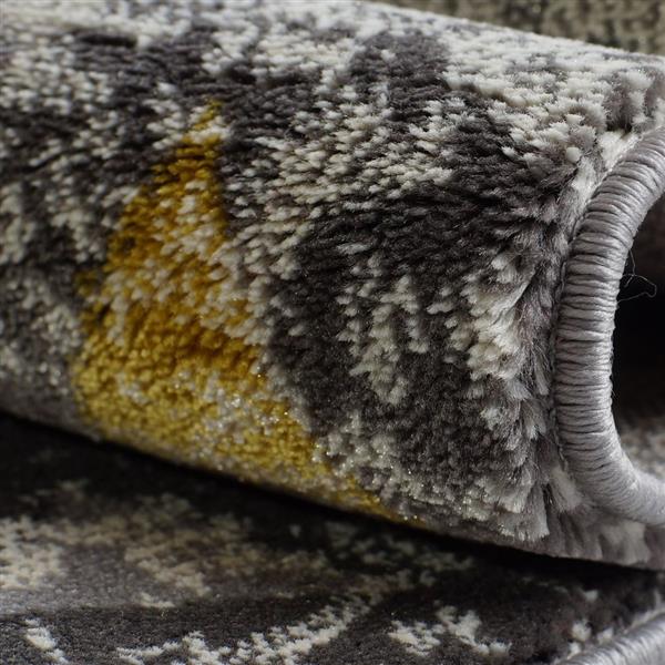 La Dole Rugs®  Diamond Geometric European Rug - 7-ft x 10-ft - Grey /Yellow