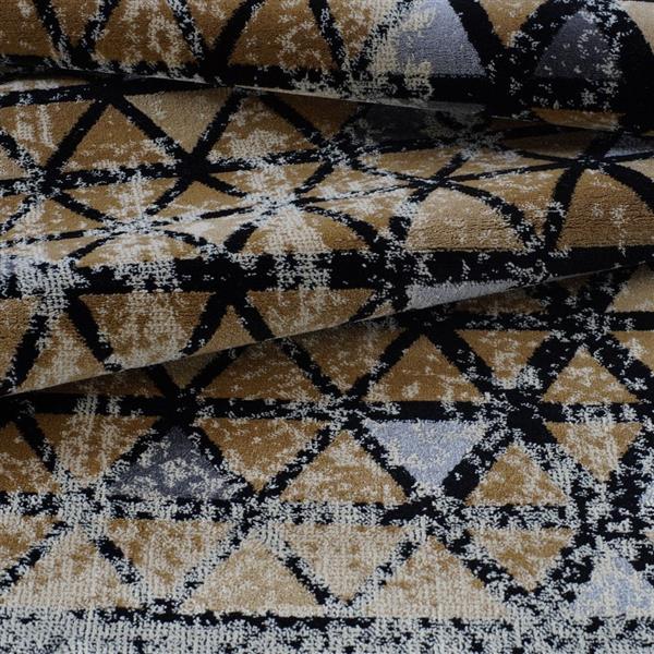 La Dole Rugs®  Diamond Geometric European Area Rug - 5-ft x 8-ft - Gold/Grey