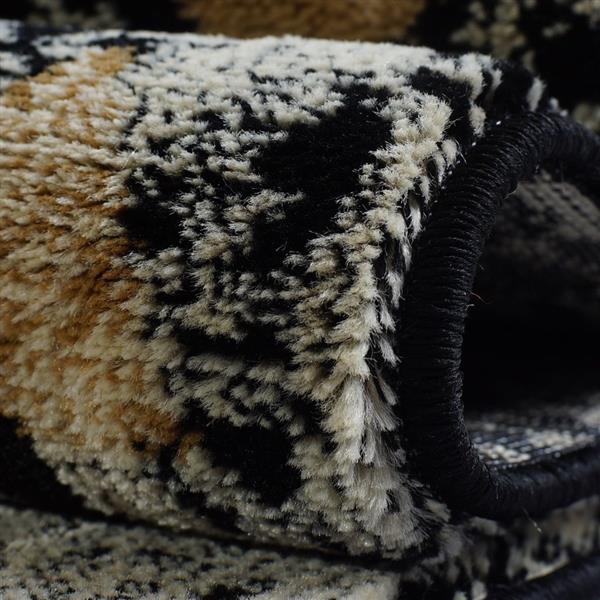 La Dole Rugs®  Diamond Geometric European Area Rug - 3-ft x 10-ft - Gold/Grey