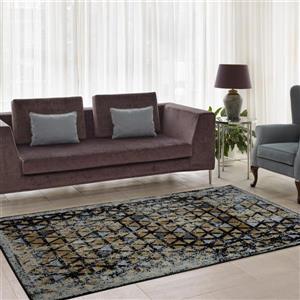 La Dole Rugs® Diamond Geometric European Area Rug - 4' x 6' - Gold/Grey