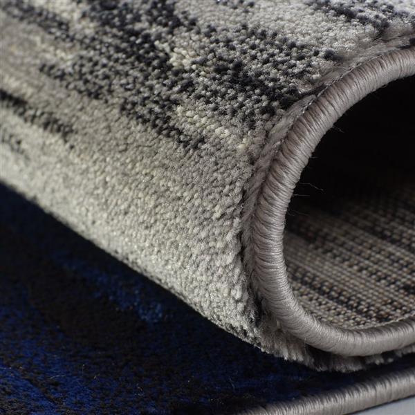 La Dole Rugs®  Copper Abstract European Area Rug - 3-ft x 10-ft - Black/Grey