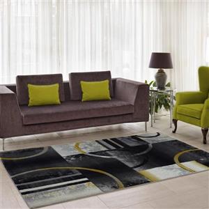 La Dole Rugs® Geometric European Adonis Area Rug - 5' x 8' - Black/Grey