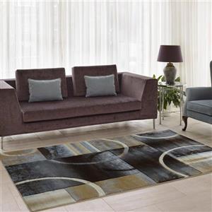 La Dole Rugs® European Adonis Geometric Area Rug - 5' x 8' - Black/Grey