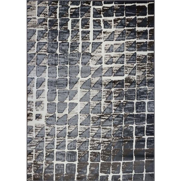 La Dole Rugs®  Geometric Contemporary Rectangular Rug - 4-ft x 6-ft - Cream