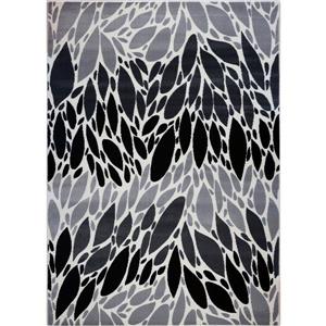 La Dole Rugs®  Geometric Contemporary Rectangular Rug - 4-ft x 6-ft - Black