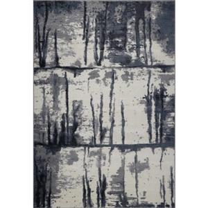 Tapis turque rectangulaire «Niagara», 5 pi x 8 pi, gris/ivoire