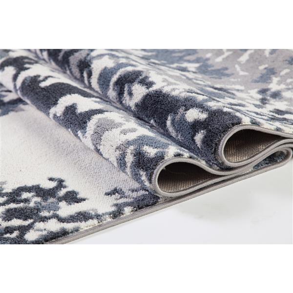 La Dole Rugs® Oshawa European Rectangular Rug 7' x 10' White/Grey