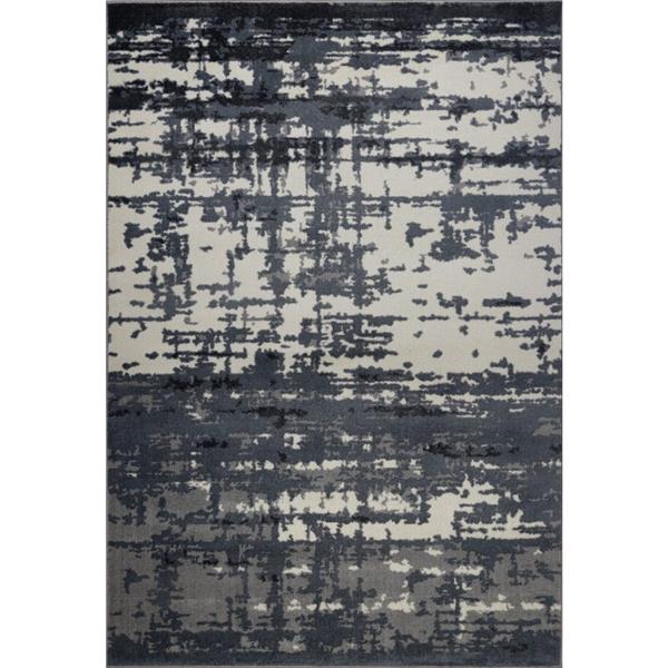 Tapis turque rectangulaire «Barrie», 5 pi x 8 pi, gris/ivoire