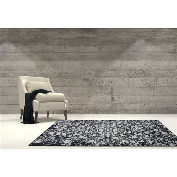 La Dole Rugs®  Hamilton Turkish Rectangular Rug - 8-ft x 11-ft - Grey/Ivory